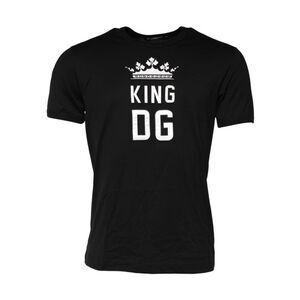 Dolce & Gabbana Black DG King Crown Cotton Crew Neck Men's T-shirt